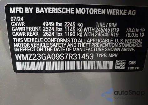2025 Mini Countryman Cooper S from USA, damaged, VIN WMZ23GA09S7R31453